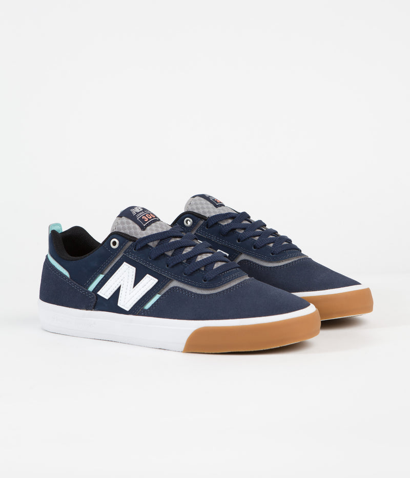 New Balance Numeric 306 Jamie Foy Shoes in Navy and White / Gum