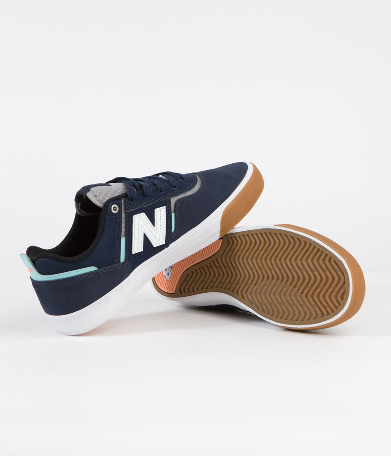 New Balance Numeric 306 Jamie Foy Shoes in Navy and White / Gum