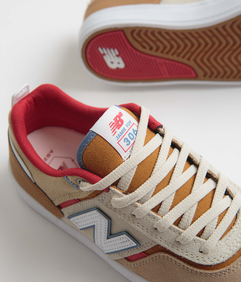 New Balance Numeric 306 Jamie Foy Shoes in Tan and Red