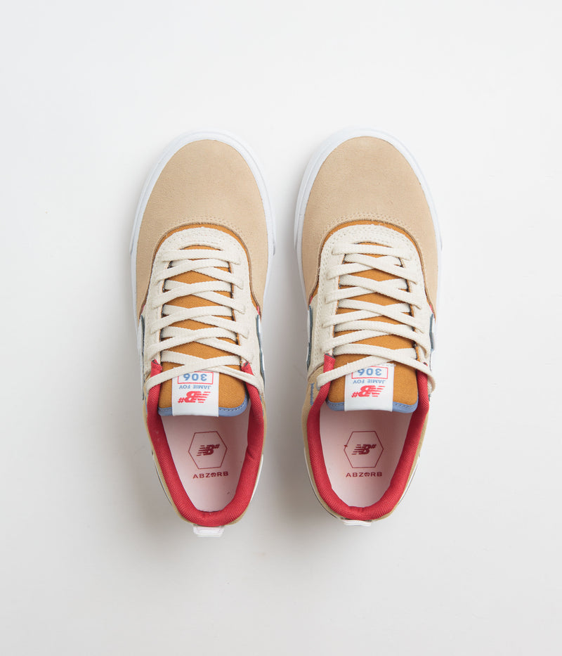 New Balance Numeric 306 Jamie Foy Shoes in Tan and Red