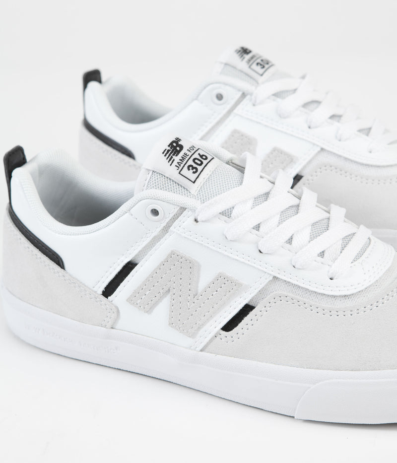New Balance Numeric 306 Jamie Foy Shoes in White and White / Black