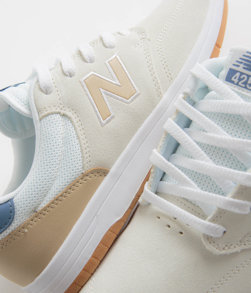 New Balance Numeric 425 Shoes in Sea Salt and White