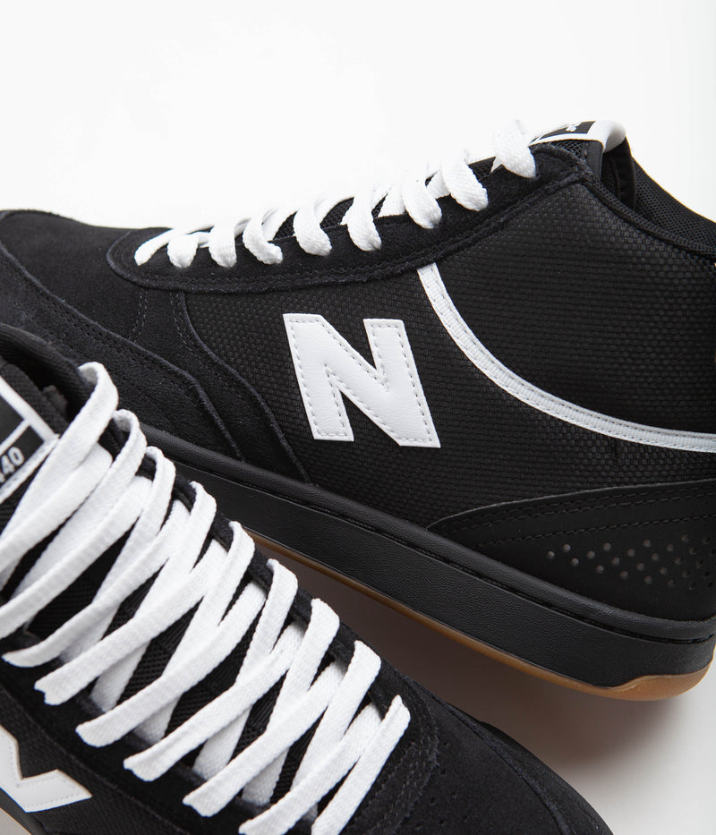 New Balance Numeric 440 Hi Shoes in Black and White / White