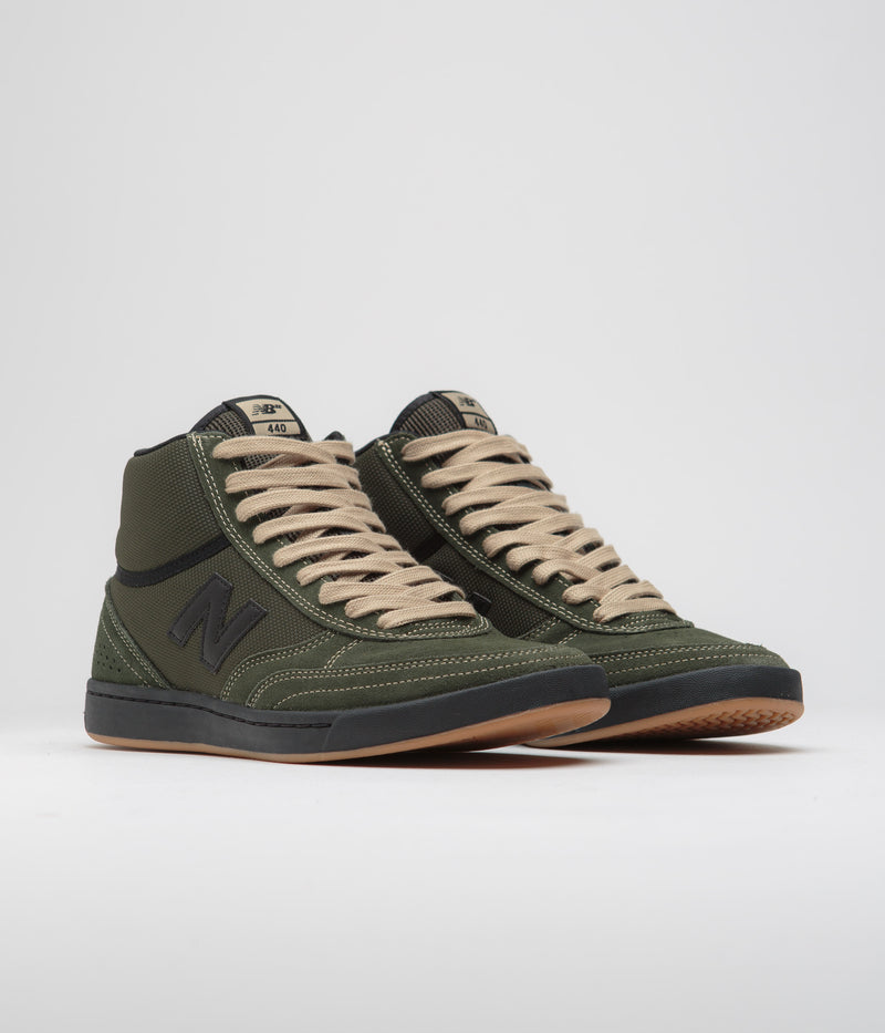 New Balance Numeric 440 Hi Shoes in Olive and Black