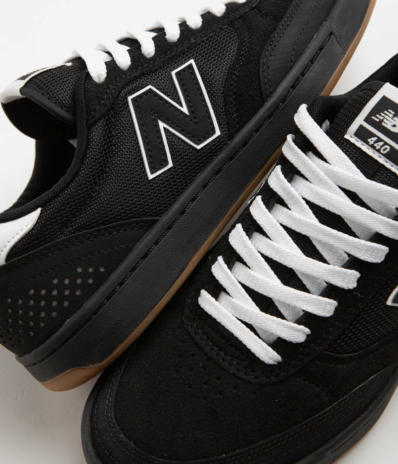 New Balance Numeric 440 Shoes in Black and White / Black