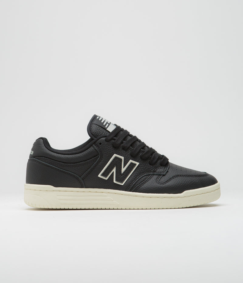 New Balance Numeric 480 Shoes in Black and Sea Salt