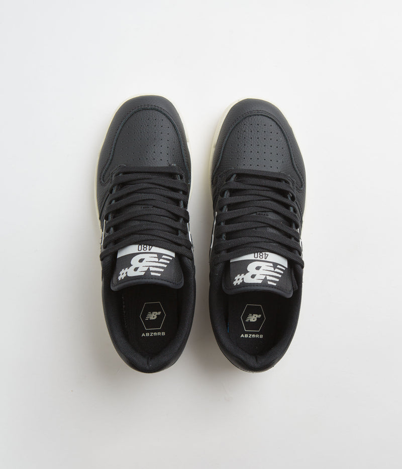 New Balance Numeric 480 Shoes in Black and Sea Salt