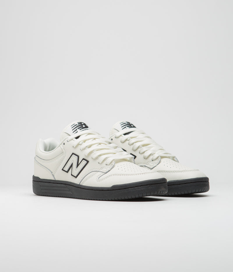 New Balance Numeric 480 Shoes in Sea Salt and Black
