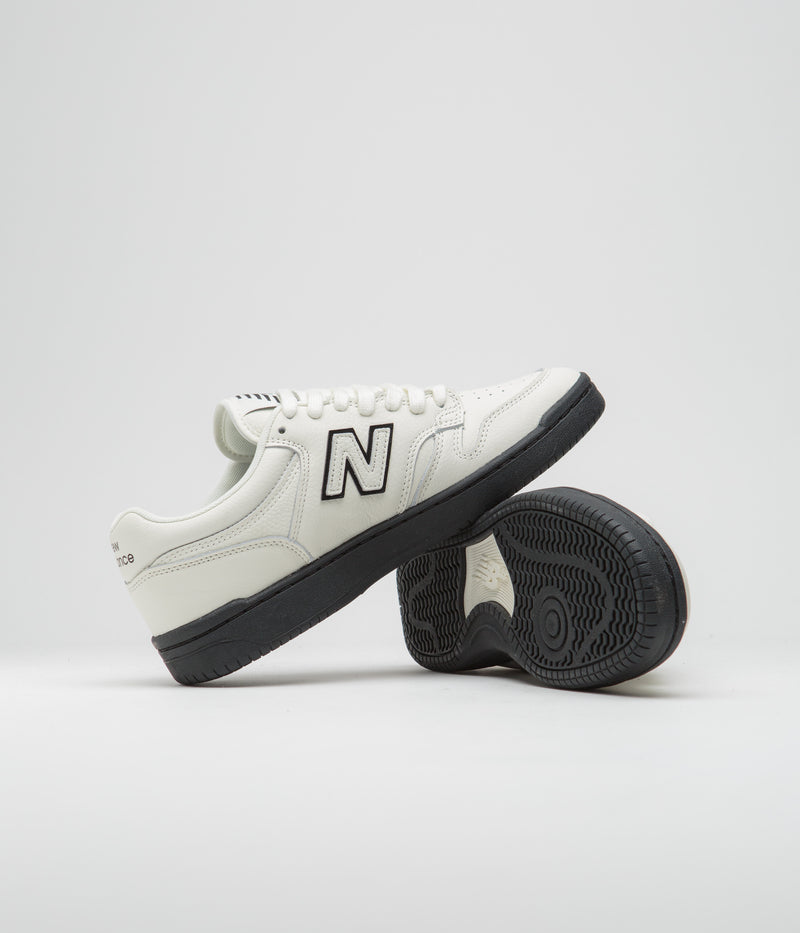 New Balance Numeric 480 Shoes in Sea Salt and Black