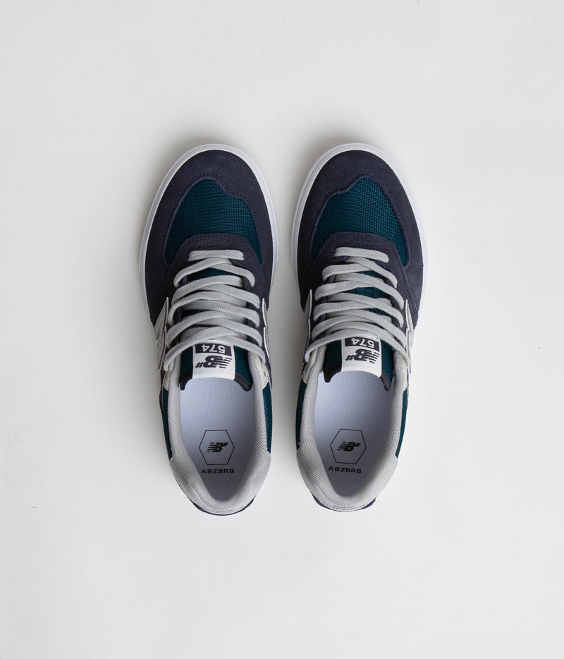New Balance Numeric 574 Shoes in Navy and Grey