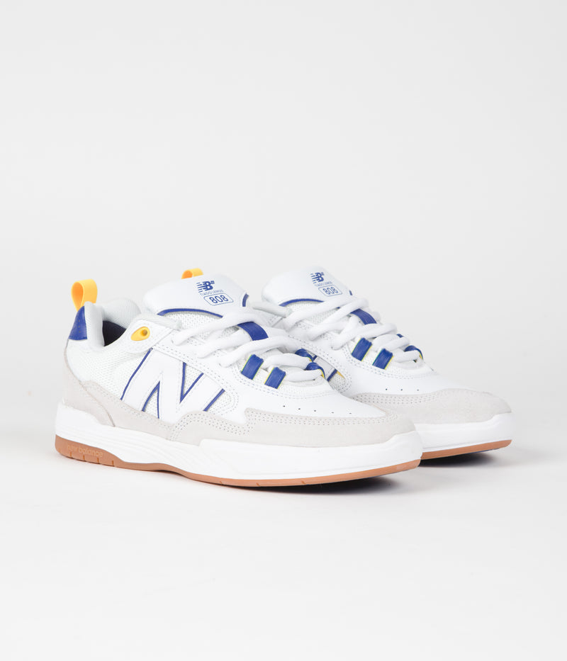 New Balance Numeric 808 Tiago Lemos Shoes in White and Royal