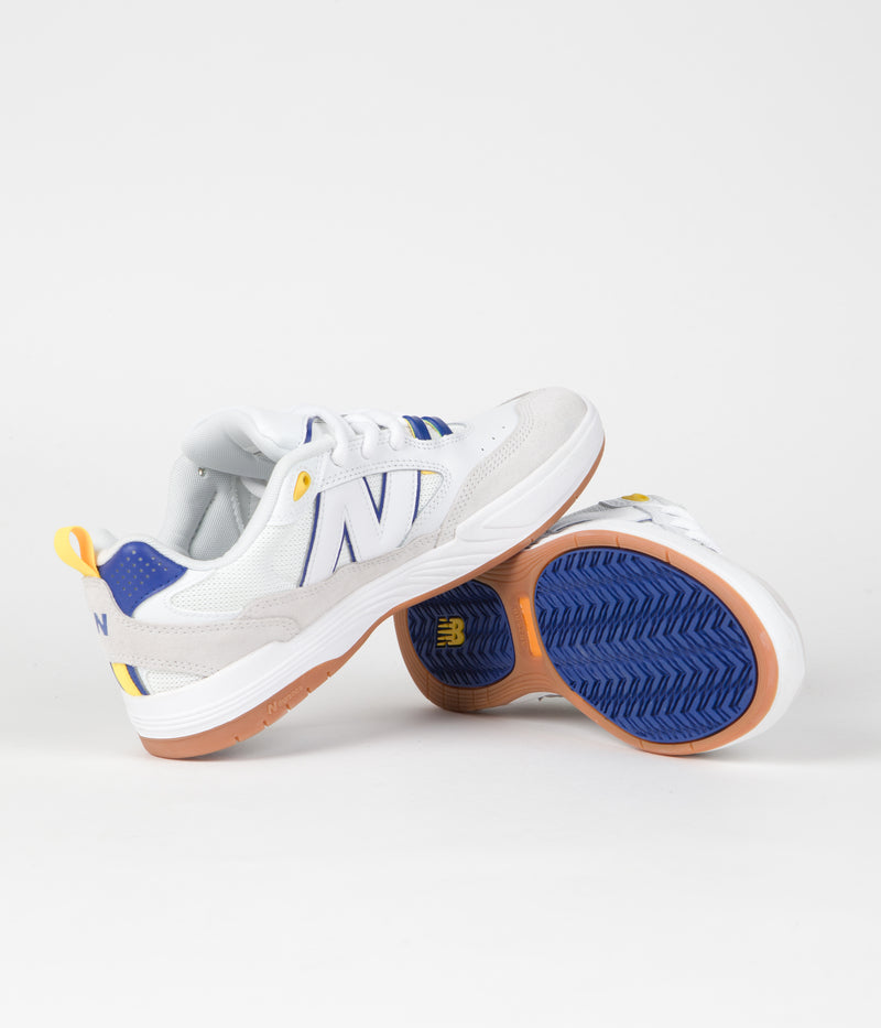 New Balance Numeric 808 Tiago Lemos Shoes in White and Royal