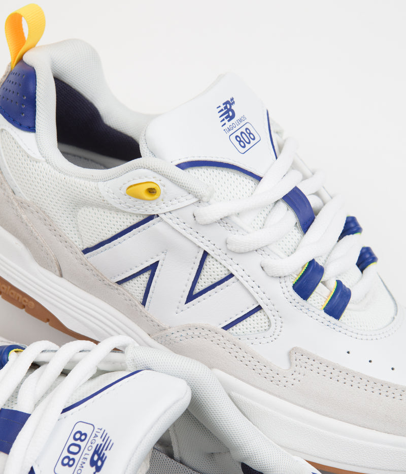 New Balance Numeric 808 Tiago Lemos Shoes in White and Royal