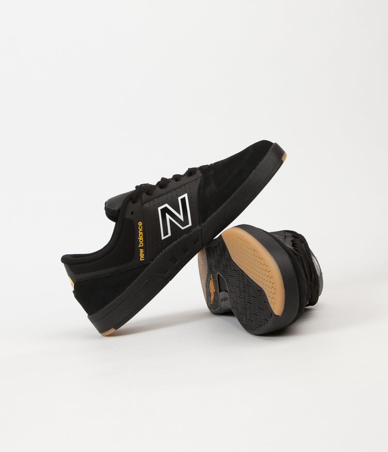 New Balance Numeric PJ Ladd 533 Shoes in Black and Gold Rush