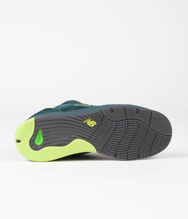 New Balance Numeric x Primitive 1010 Tiago Lemos Shoes in Deep Teal and Lime Green