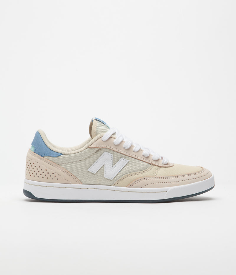 New Balance Numeric x Welcome 440 Shoes in Sea Salt and Red