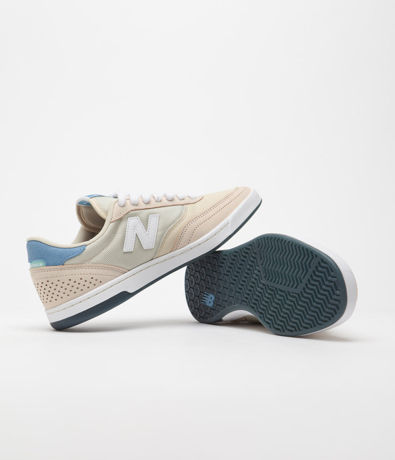 New Balance Numeric x Welcome 440 Shoes in Sea Salt and Red