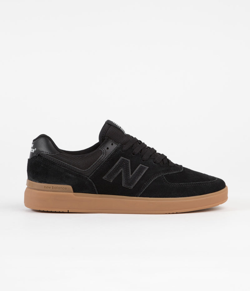 New Balance Pro Court 574 Shoes in Black and Gum