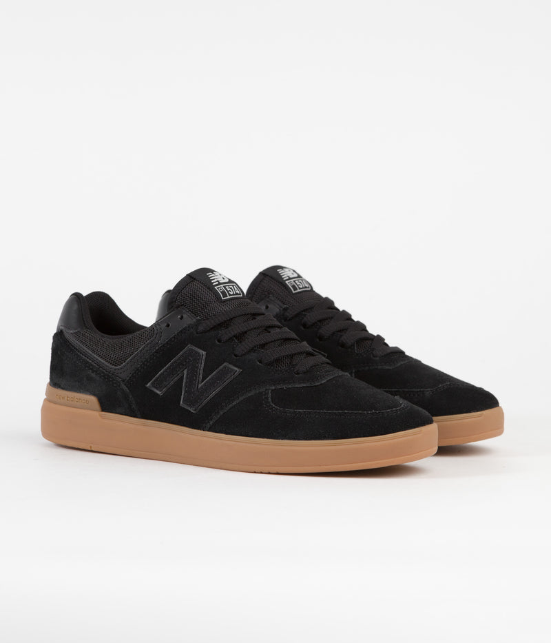 New Balance Pro Court 574 Shoes in Black and Gum