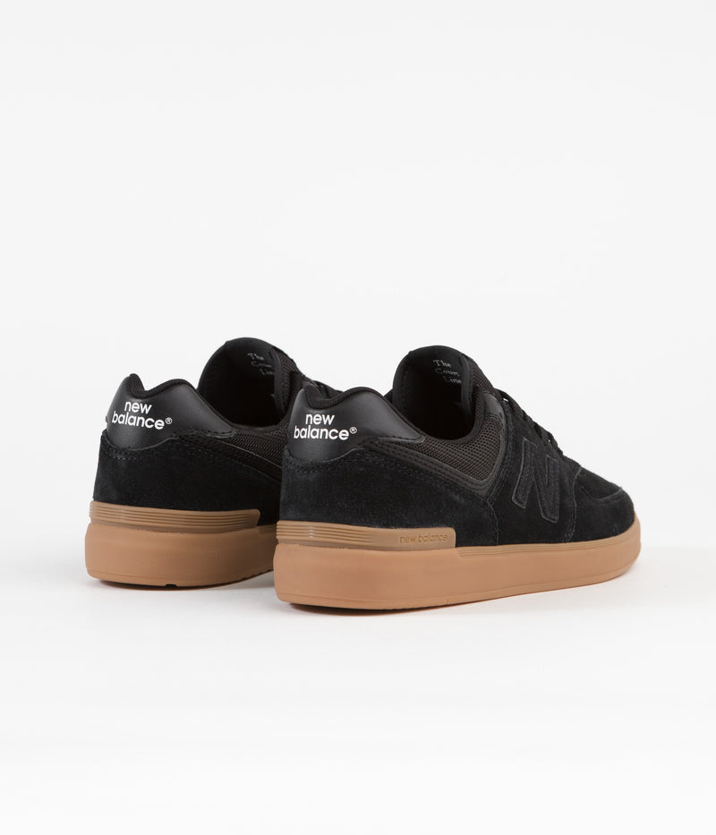 New Balance Pro Court 574 Shoes in Black and Gum