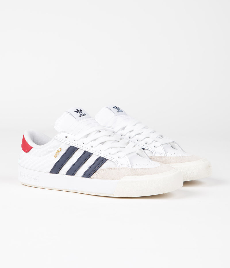 Adidas Nora Shoes in FTWR White and Shadow Navy / Scarlet