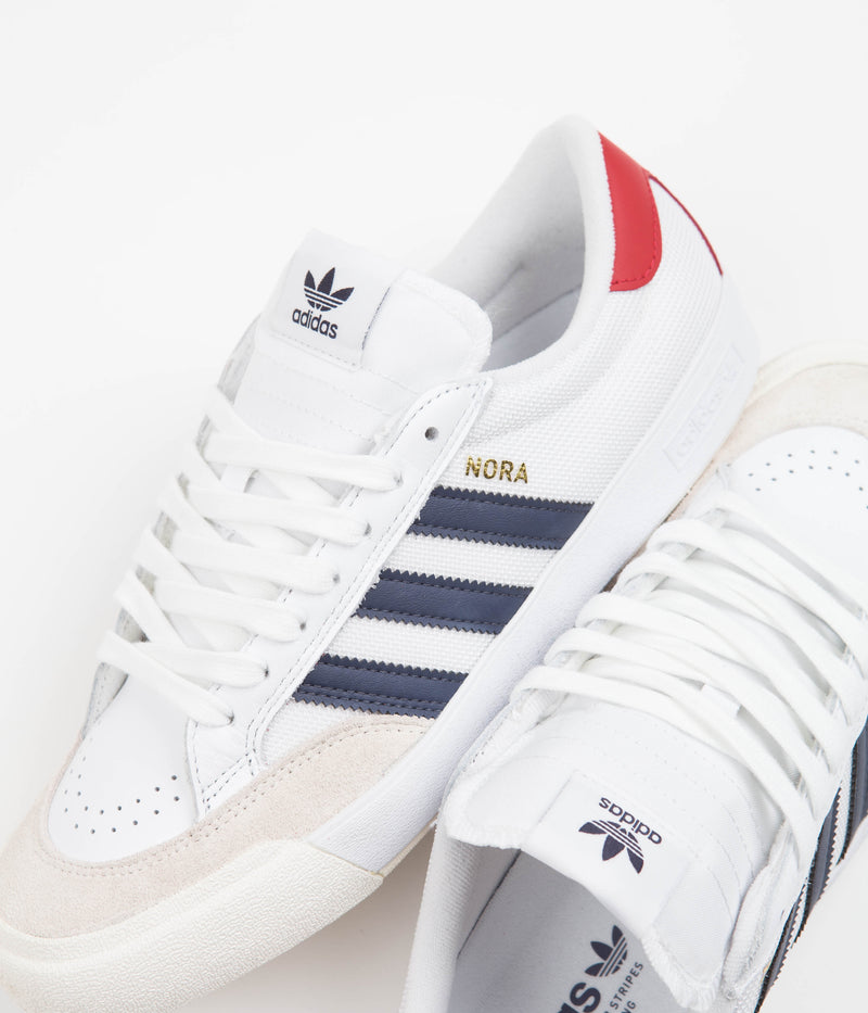 Adidas Nora Shoes in FTWR White and Shadow Navy / Scarlet