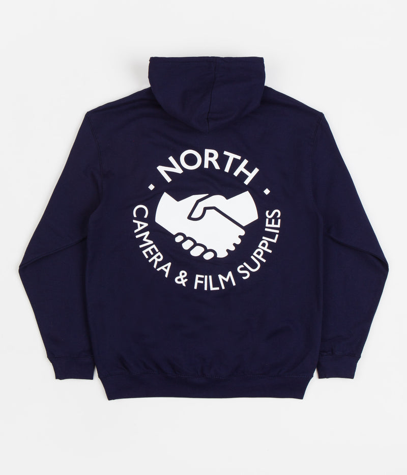 North Film Supplies Supplies Hoodie in Navy and White