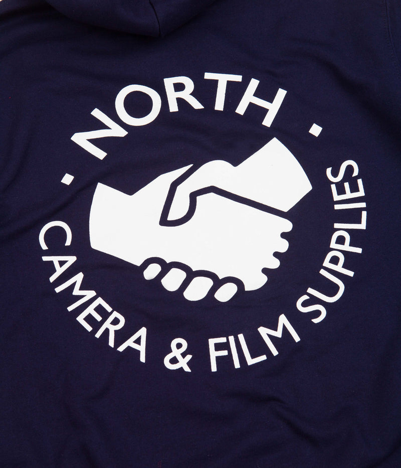 North Film Supplies Supplies Hoodie in Navy and White