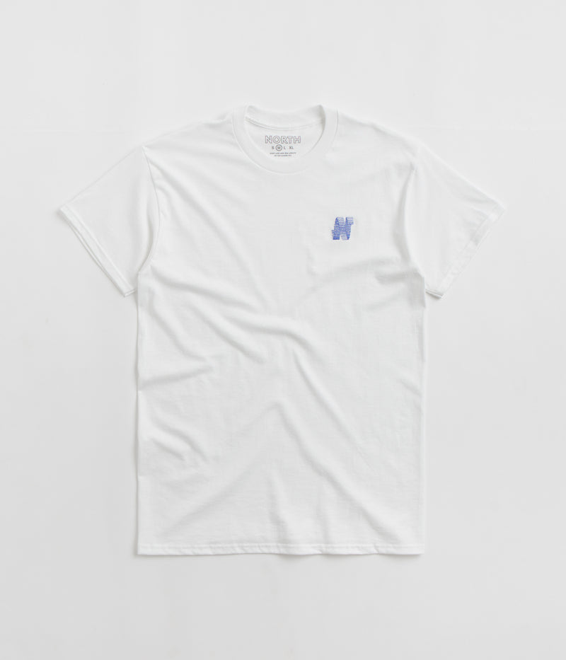 North N Logo Embroidered T-Shirt in White and Navy