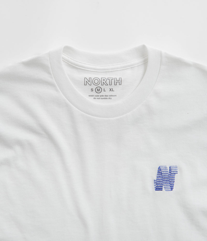 North N Logo Embroidered T-Shirt in White and Navy