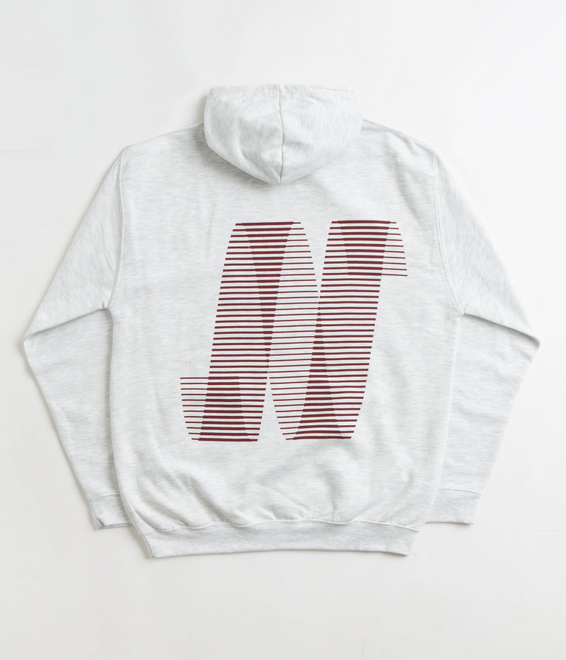 North N Logo Hoodie in Ash and Crimson