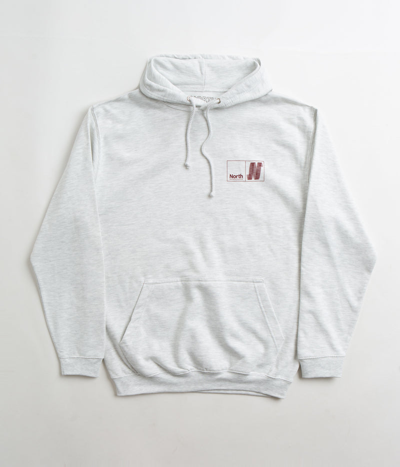 North N Logo Hoodie in Ash and Crimson