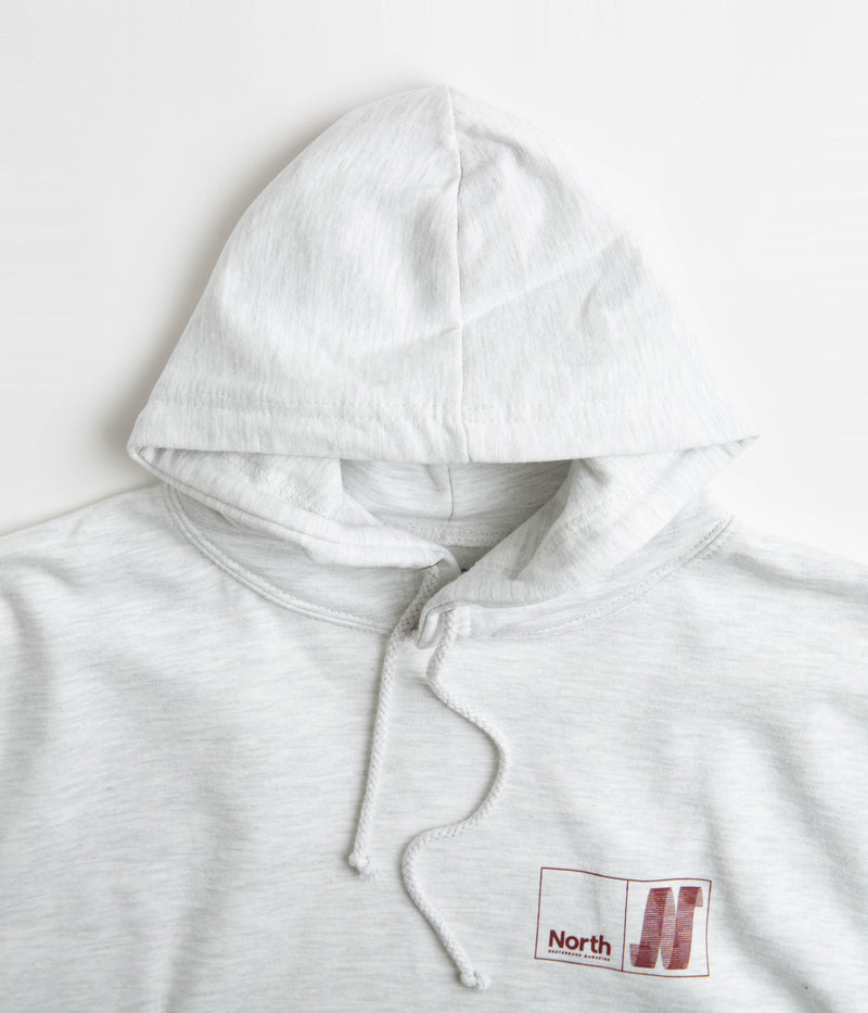 North N Logo Hoodie in Ash and Crimson