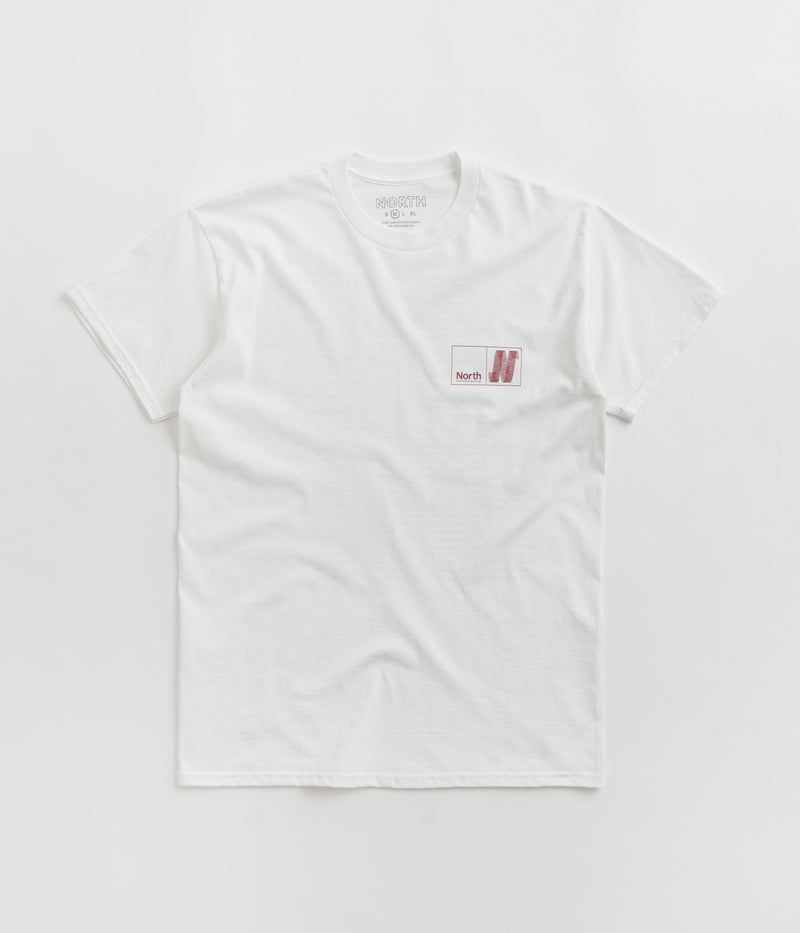 North N Logo T-Shirt in White and Crimson
