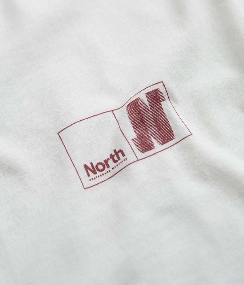 North N Logo T-Shirt in White and Crimson