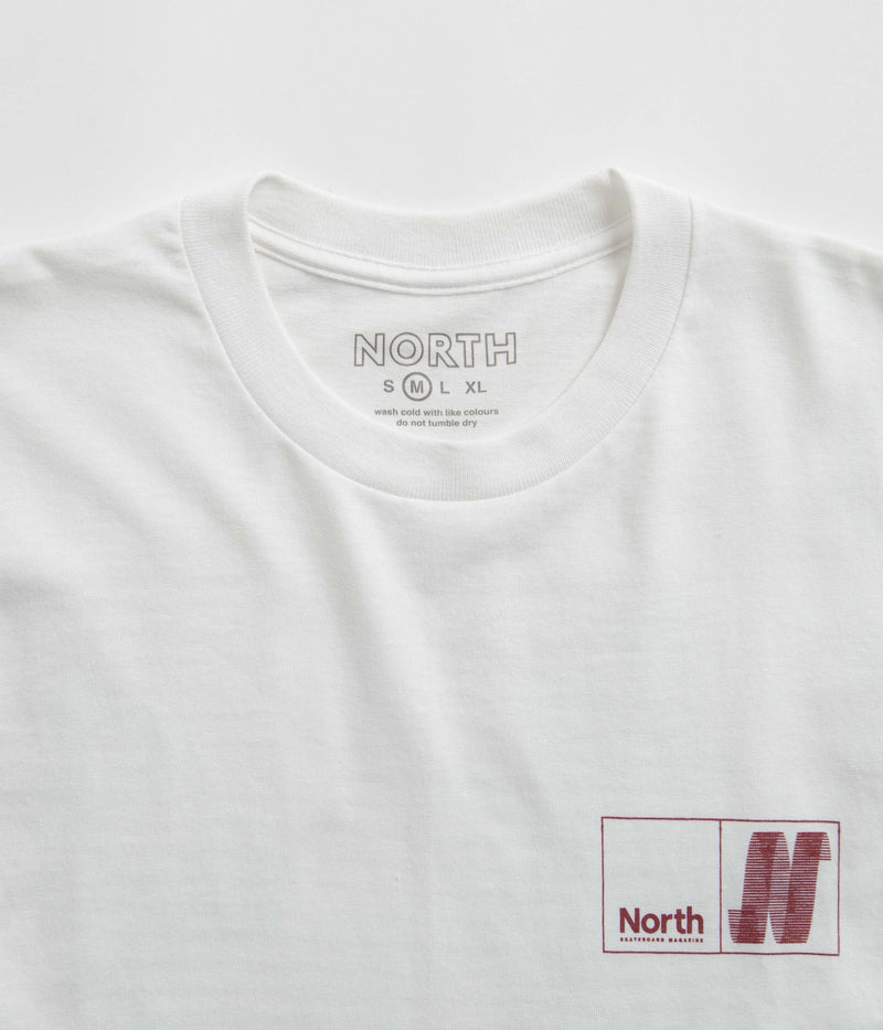 North N Logo T-Shirt in White and Crimson
