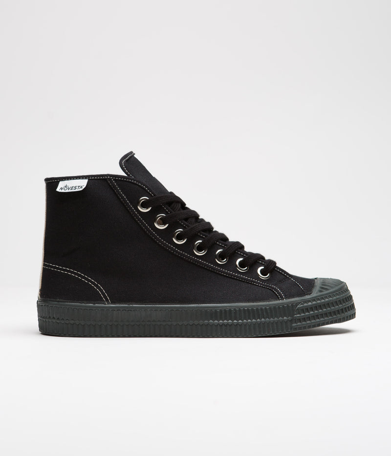 Novesta Star Dribble Contrast Stitch Shoes in 60 Black and 99 Beige / 245 Grey