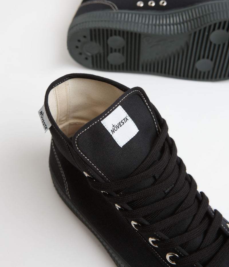 Novesta Star Dribble Contrast Stitch Shoes in 60 Black and 99 Beige / 245 Grey