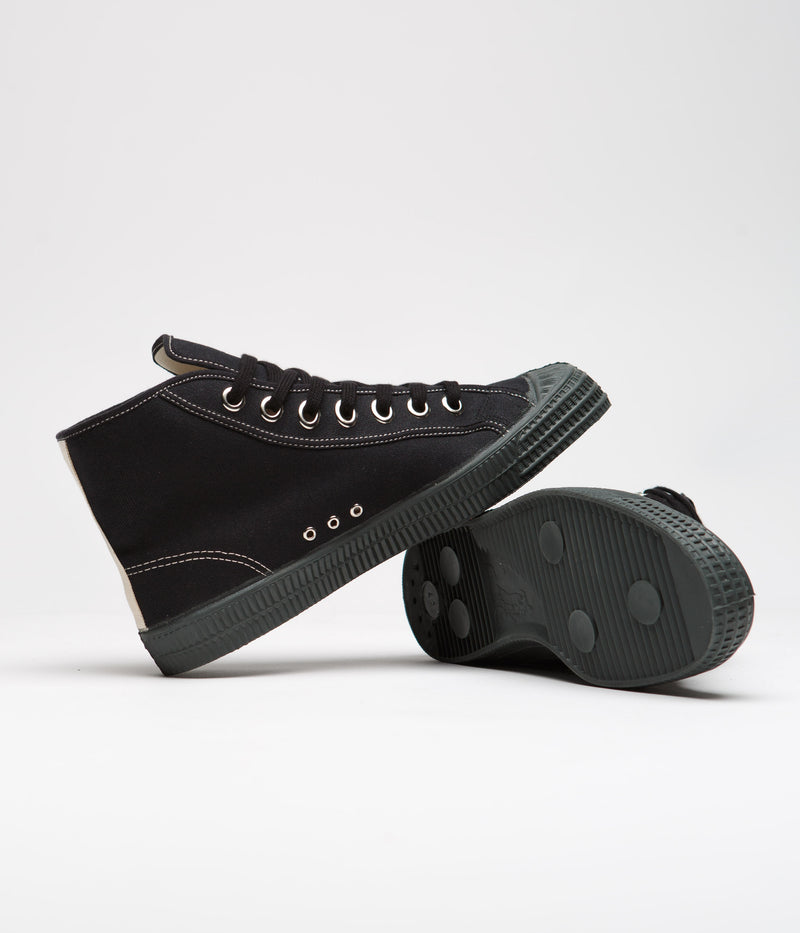 Novesta Star Dribble Contrast Stitch Shoes in 60 Black and 99 Beige / 245 Grey