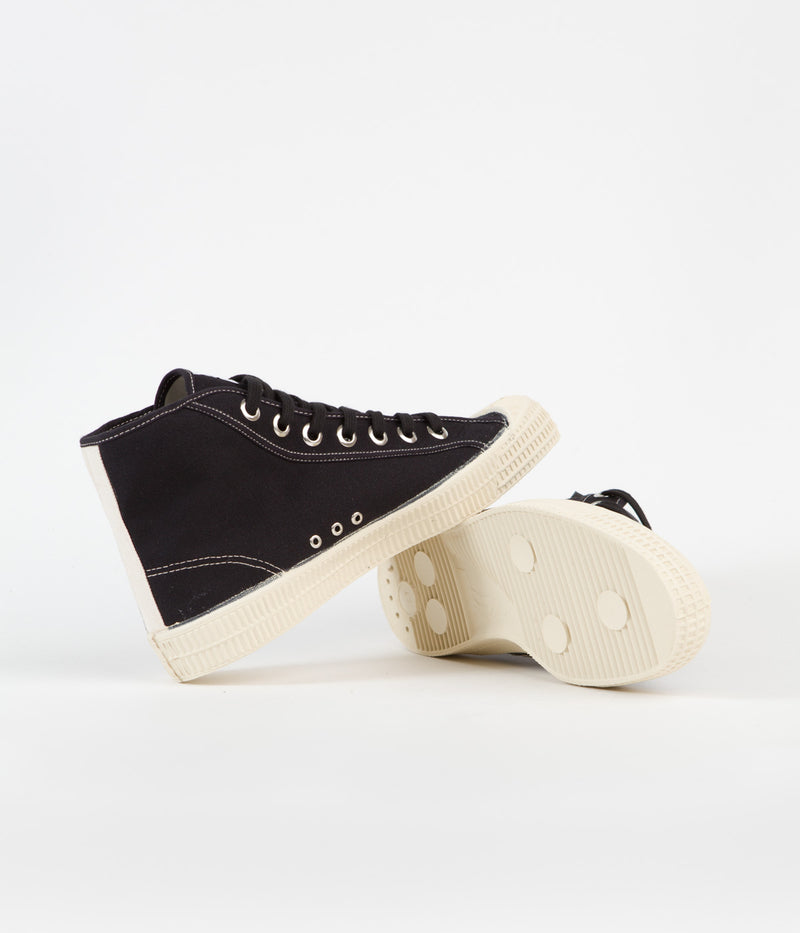 Novesta Star Dribble Contrast Stitching Shoes in 60 Black and 99 Beige / 106 Ecru