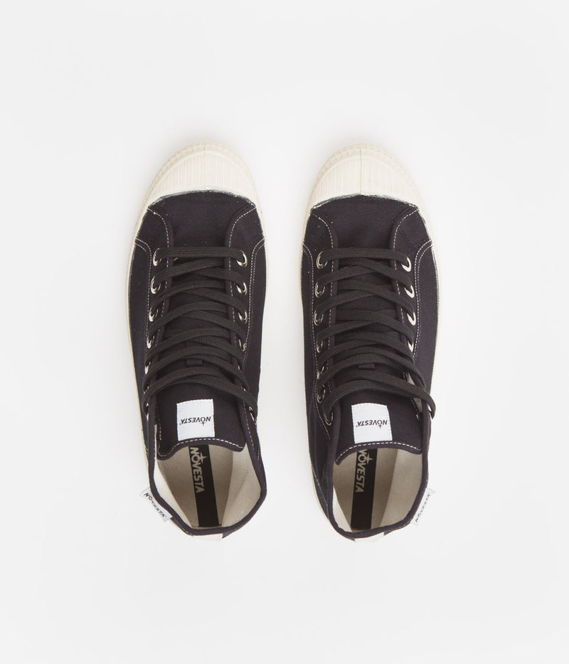 Novesta Star Dribble Contrast Stitching Shoes in 60 Black and 99 Beige / 106 Ecru