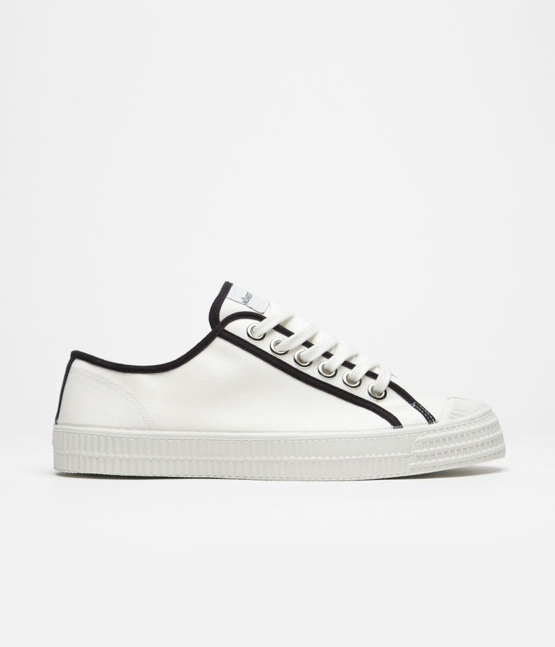 Novesta Star Master Contrast Piping Shoes in 10 White and 60 Black / 110 White