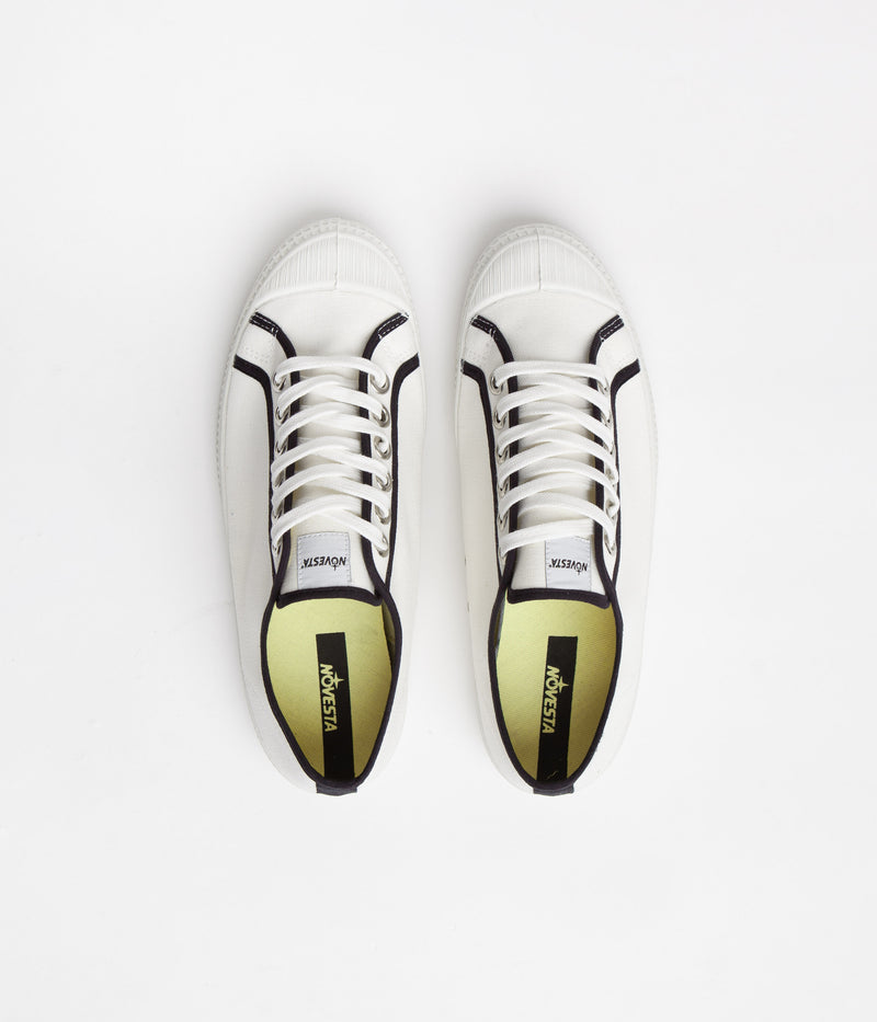 Novesta Star Master Contrast Piping Shoes in 10 White and 60 Black / 110 White