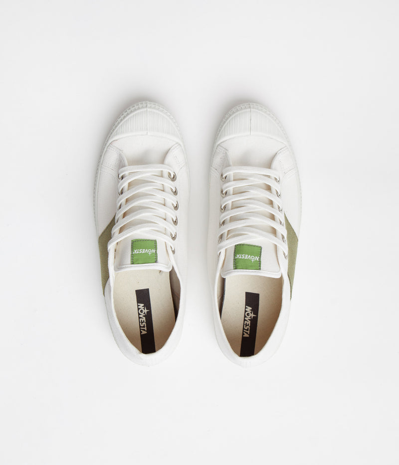 Novesta Star Master Shoes in 10 White and Green / 110 White