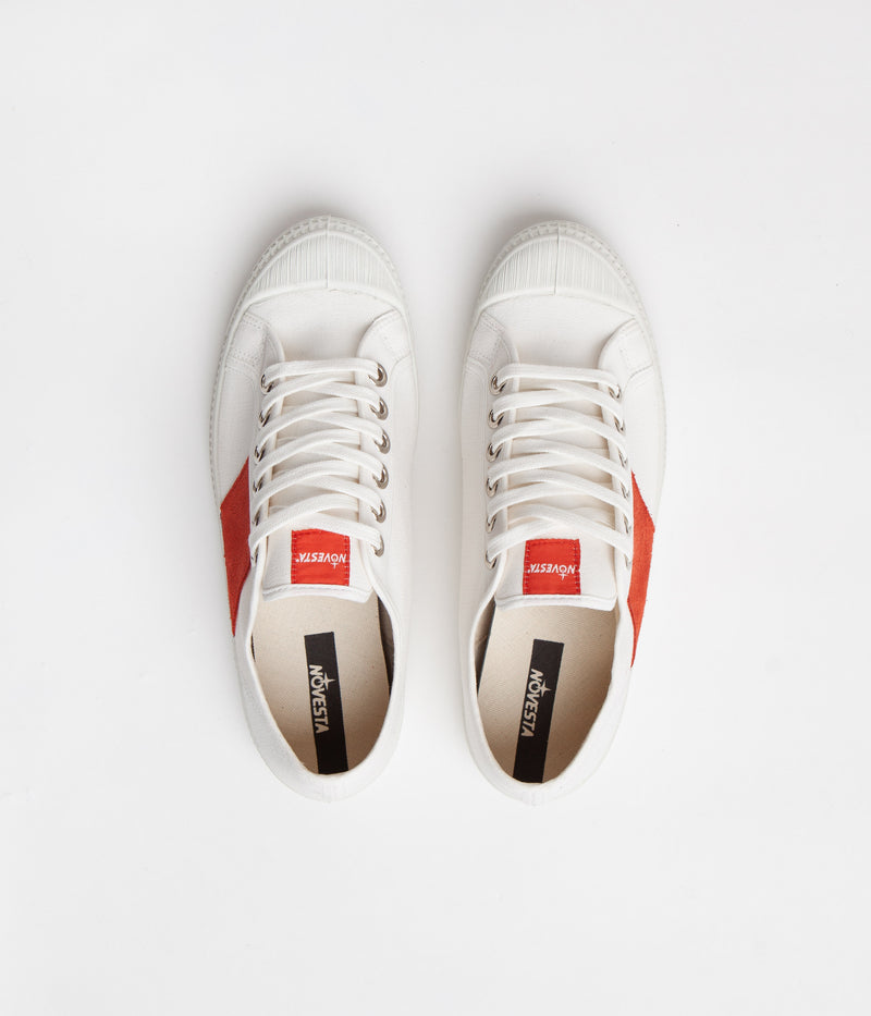 Novesta Star Master Shoes in 10 White and Red / 110 White