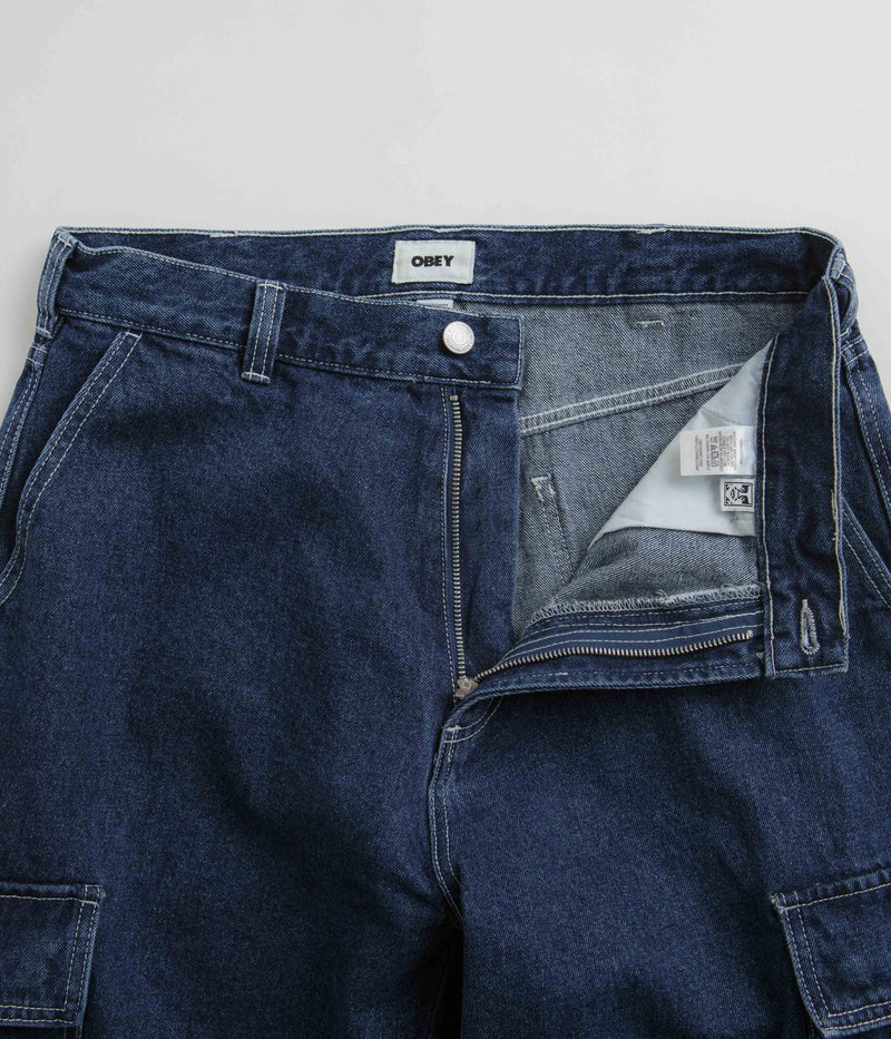 Obey Big Wig Cargo Jeans in Stone Wash