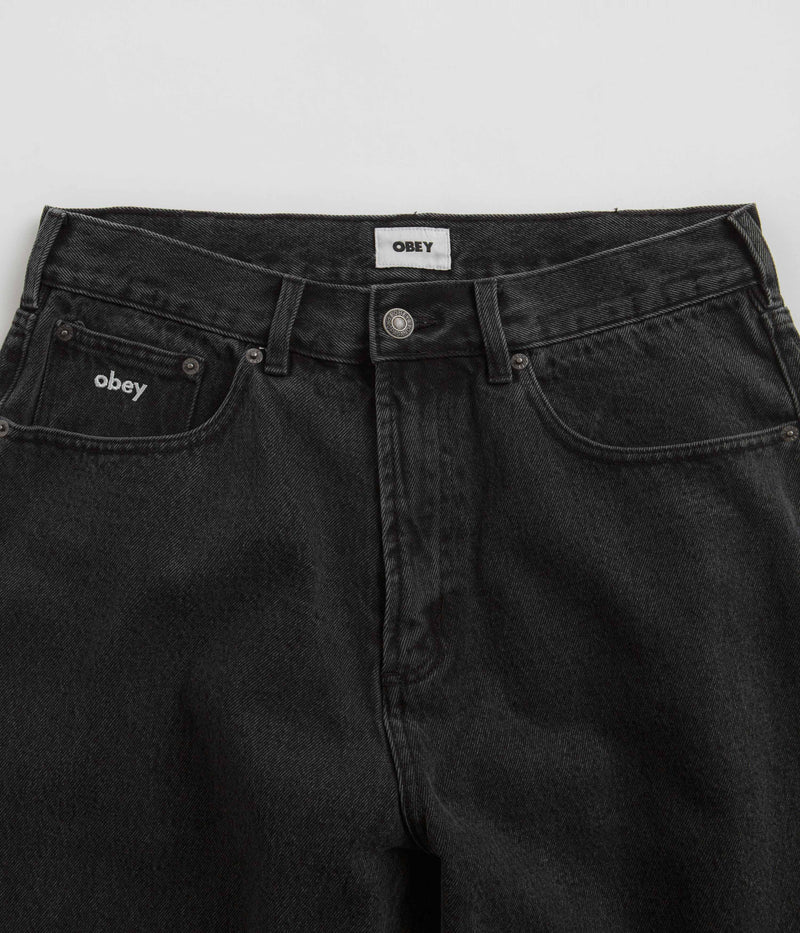 Obey Bigwig Baggy Jeans in Faded Black