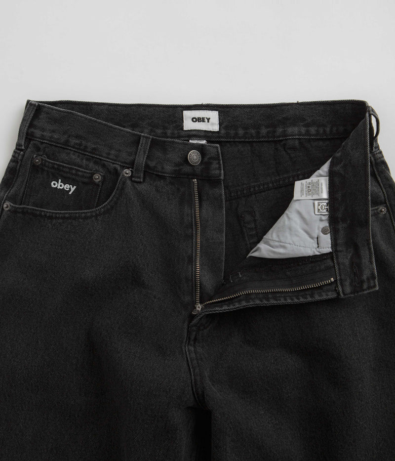 Obey Bigwig Baggy Jeans in Faded Black