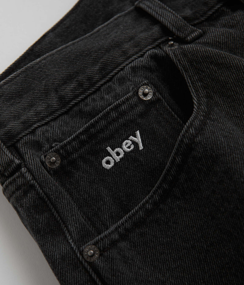 Obey Bigwig Baggy Jeans in Faded Black