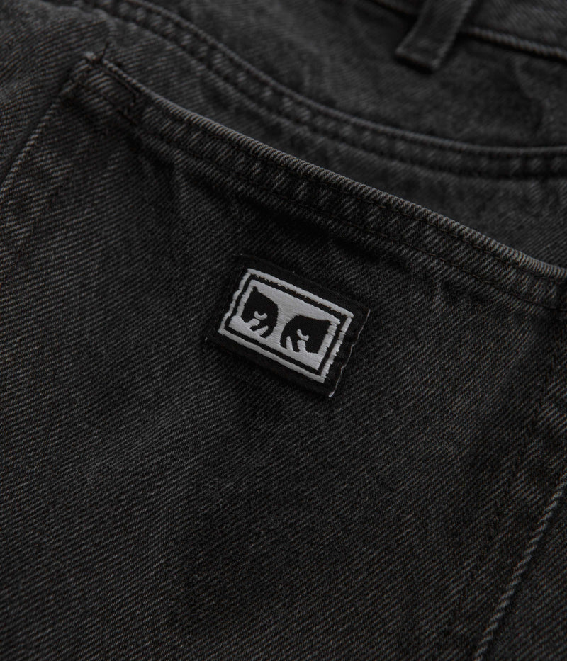 Obey Bigwig Baggy Jeans in Faded Black